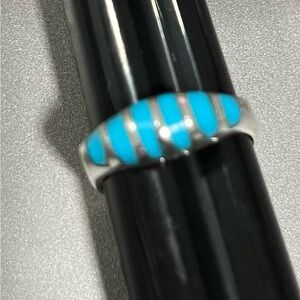 Turquoise Sterling Ring 925 Size 6 1/2  Unisex